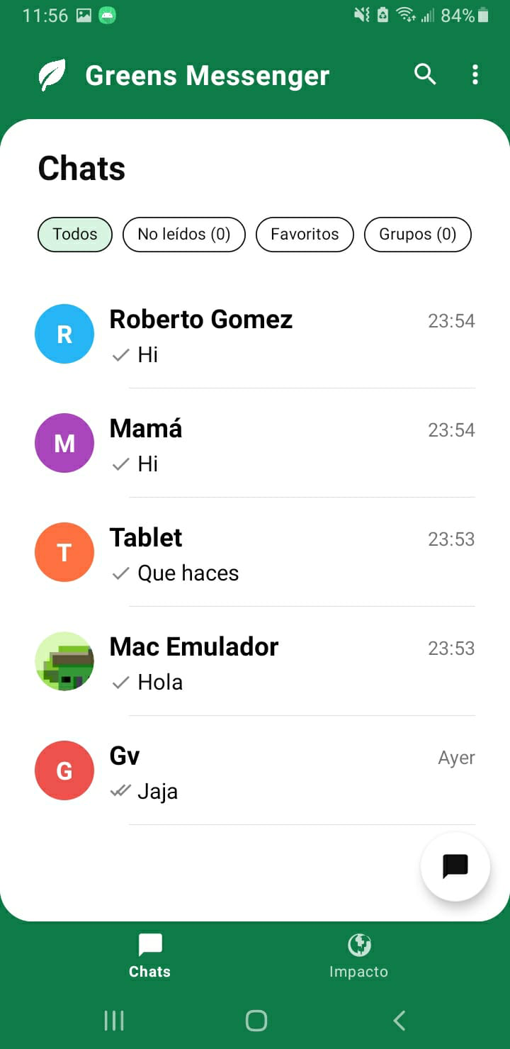 Chats de Greens Messenger